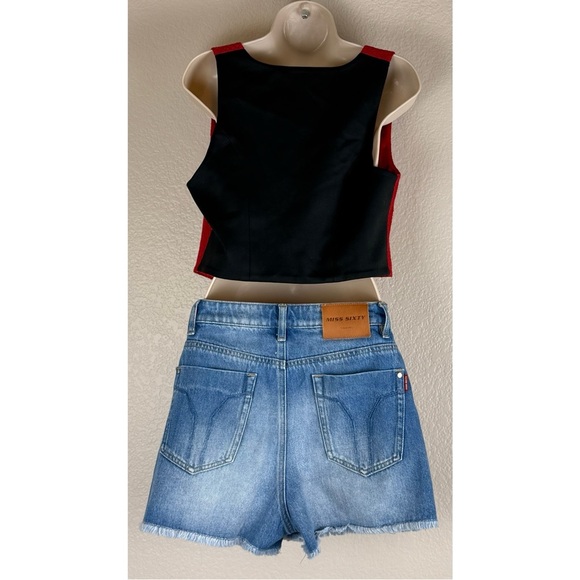 Miss Sixty Vintage Y2K Micro Mini Denim Skirt/Skorts, size 26 / XS - Picture 7 of 13